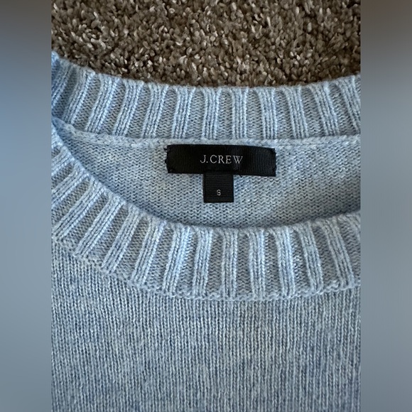 Jcrew sweater small blue long sleeve wool blend preppy ribbed wrist & collar - Picture 4 of 12